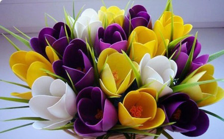 Giỏ hoa tulip làm mùa đông trở nên ấm áp