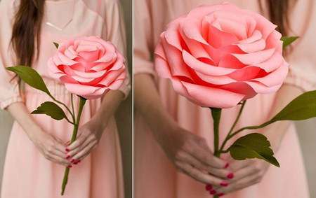 Hoa hồng từ giấy nhún thật đẹp và ấn tượng