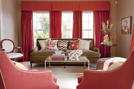 Phòng khách mùa đông ấm áp với gam màu đỏ 6