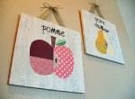 Tranh vải dễ thương trang trí phòng ăn độc đáo