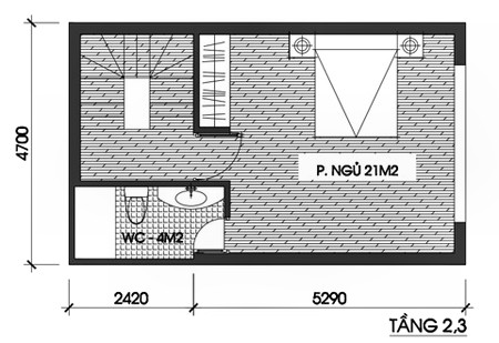 Thiết kế nhà 3 tầng trên đất 30 m2 2 Thiết kế nhà 3 tầng trên đất 30 m2 2