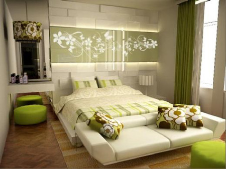 Trang trí phòng ngủ nên dùng những màu sắc tươi sáng, nhẹ nhàng.