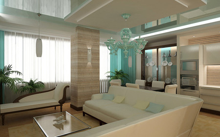 Trang trí và sắp xếp nội thất cho phòng khách nhà chung cư 2 Không gian phòng khách và các phòng chức năng được thiết kế mở đã giúp cho diện tích sử dụng được tăng thêm.