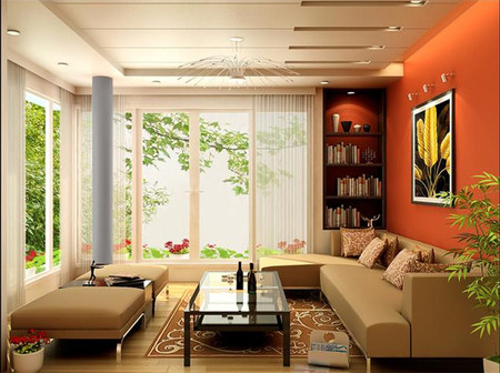 Chỉ trang trí bằng những bức tranh tươi sáng, thanh bình 1 Phòng khách chỉ nên trang trí bằng những vật dụng không quá cầu kỳ.