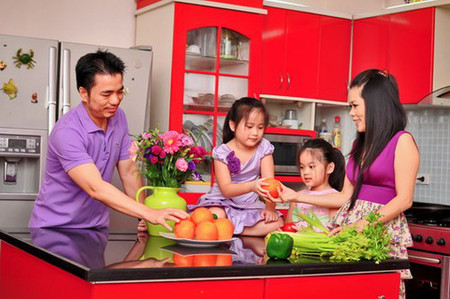 Ngôi nhà hạnh phúc của ca sĩ Mỹ Lệ 1 Màu đỏ được coi là gam màu đặc trưng của ngôi nhà.