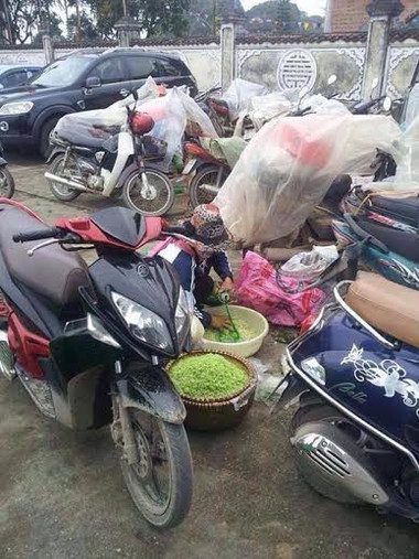 Cốm nhuộm hóa chất lại gây sốt dân mạng 1 Bức ảnh khiến cư dân mạng không khỏi giật mình vì cảnh nhuộm cốm bằng tay không