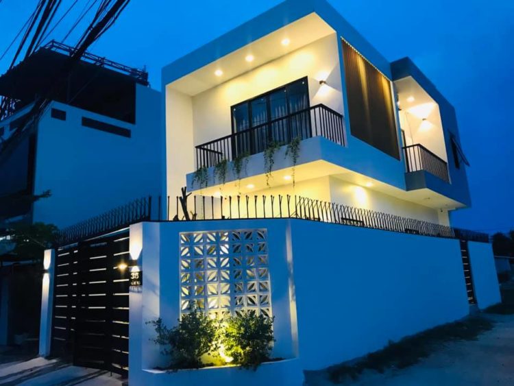 Thiết kế kiến trúc, ngoại cảnh biệt thự 2 tầng 2 mặt tiền hiện đại 4