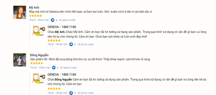 Khách hàng review về Oeneva Tuệ Linh 10 Khách hàng review về Oeneva Tuệ Linh 10